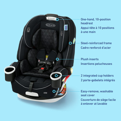 Graco 4Ever All-in-One Convertible Car Seat, 4-in-1 Baby to Big Kid Car Seat from 1.8-54 kg (4-120 lb), ProtectPlus Engineered, Drew 🍁 All In One Marketplace Canada