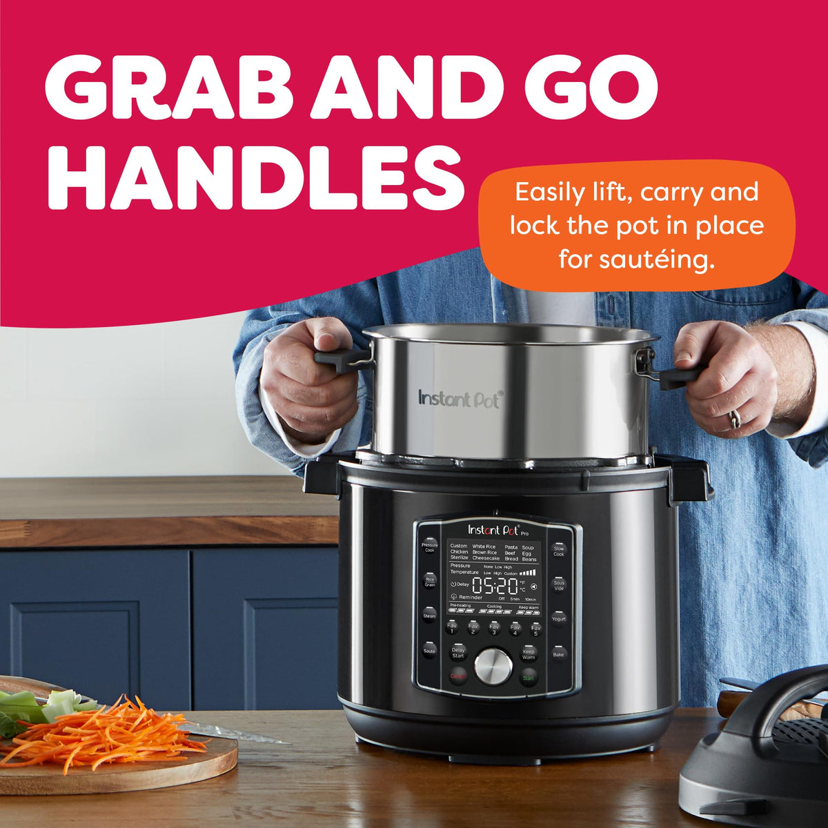 Instant Pot Pro (8 Quart) 10-in-1 Pressure Cooker, Slow Cooker, Rice/Grain Cooker, Steam, Sauté, Sous Vide, Yogurt Maker, Sterilizer and Warmer, Includes App