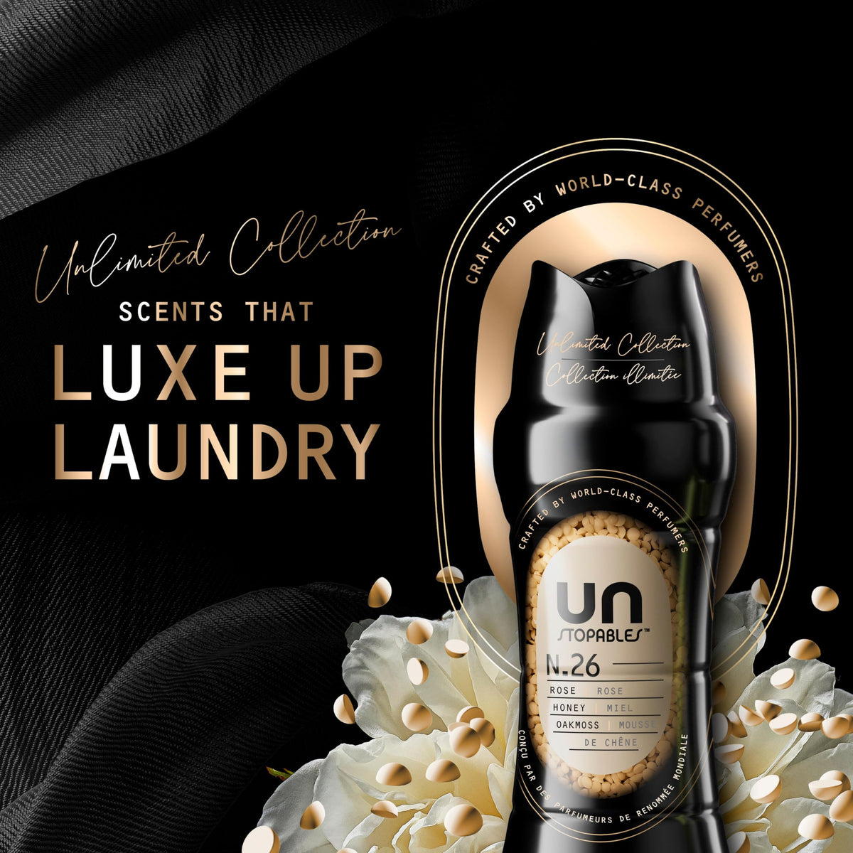 Downy Unstopables Unlimited Collection In-Wash Laundry Scent Booster Beads, No. 26, Fine Fragrance, Long-Lasting Fresh Scent Beads, 598 g 🍁 All In One Marketplace Canada
