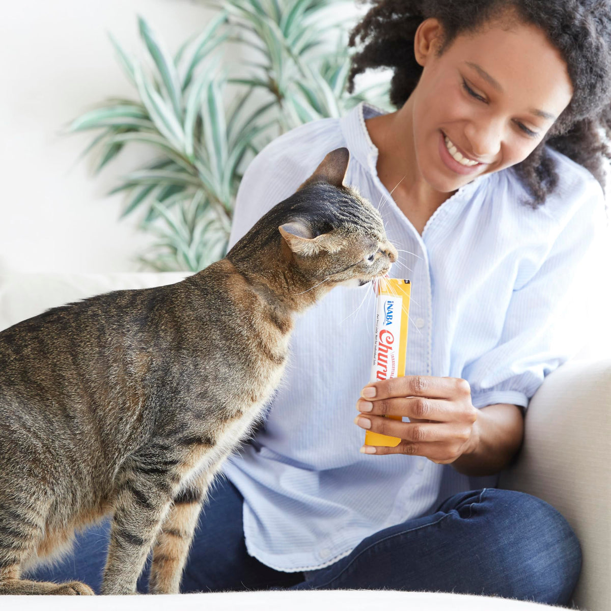 INABA Churu Cat Treats, Lickable, Squeezable Creamy Purée Cat Treat with Green Tea Extract & Taurine, 14 Grams Each Tube, 60 Tubes, Chicken Variety Box 🍁 All In One Marketplace Canada