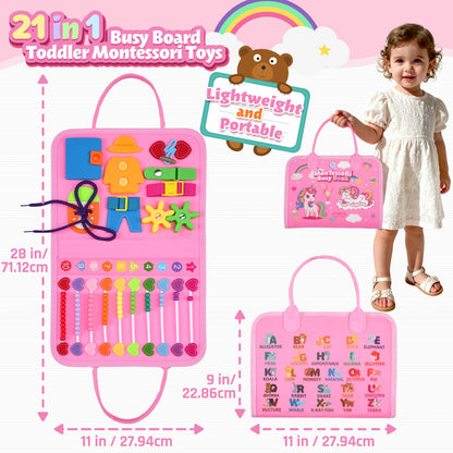 ZOOI Toddler Toys Busy Board - Montessori Toys for 1-5 Year Old Boy Girl Birthday Gifts for Kids, Sensory Toys Baby Essentials, Busy Book for Toddlers 1-5 Year Old, Airplane Activities Toys Gifts 🍁 All In One Marketplace Canada