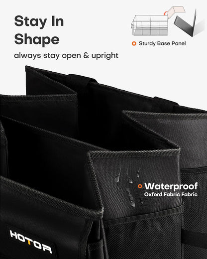 HOTOR Trunk Organizer - Car Organizer, Foldable Trunk organizer for SUVs & Sedans, Car Accessories, Tools, Sundries, 2 Compartments, Black 🍁 All In One Marketplace Canada