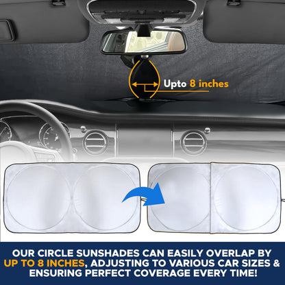 EcoNour Car Windshield Sun Shade with Storage Pouch | Front Window Sun Protector for UV Rays & Sun Heat | Car Interior Accessories Fits Small Sedans, Mini SUVs and Hatchbacks | Standard (64x32 inches) 🍁 All In One Marketplace Canada
