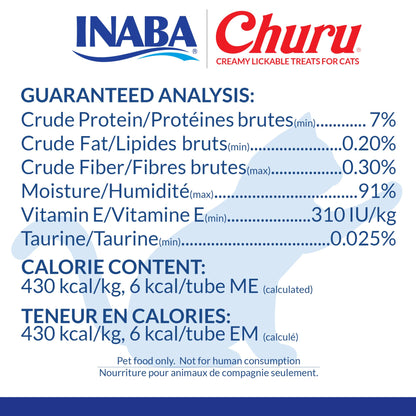 INABA Churu Cat Treats, Grain-Free, Lickable, Squeezable Creamy Purée Cat Treat/Topper with Vitamin E & Taurine, 0.5 Ounces Each Tube - 50 Tubes (Pack of 1) Tuna Variety 🍁 All In One Marketplace Canada