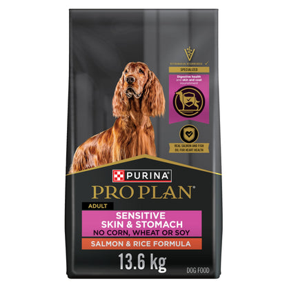 Purina Pro Plan Sensitive Skin & Stomach Dry Dog Food, Salmon & Rice - 13.6 kg Bag 🍁 All In One Marketplace Canada