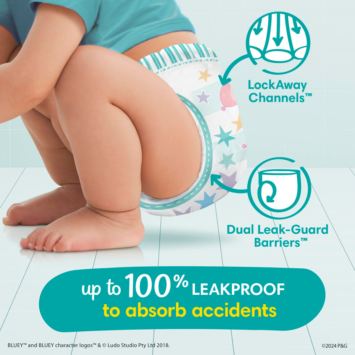 Pampers Easy Ups Girls & Boys Potty Training Pants, Size 7 (5T6T), Bluey Absorbent Training Underwear, Up to 100% Leakproof Day and Night, Hypoallergenic, 1 Pack (Count of 70) 🍁 All In One Marketplace Canada