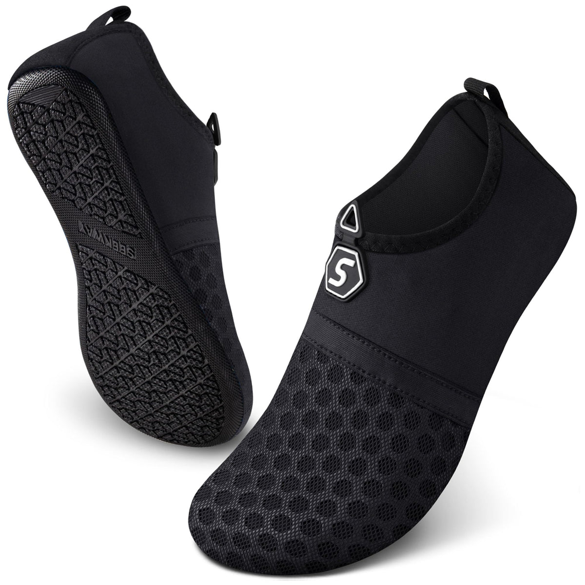 SEEKWAY Water Shoes Women Men Quick-Dry Beach Aqua Socks Barefoot Non Slip Swim Pool Outdoor Surf River Lake Yoga SK001 Black Size 8.5-9.5 W/7.5-8.5 M 🍁 All In One Marketplace Canada