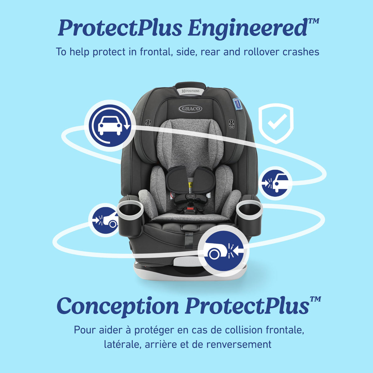 Graco 4Ever All-in-One Convertible Car Seat, 4-in-1 Baby to Big Kid Car Seat from 1.8-54 kg (4-120 lb), ProtectPlus Engineered, Raegen 🍁 All In One Marketplace Canada