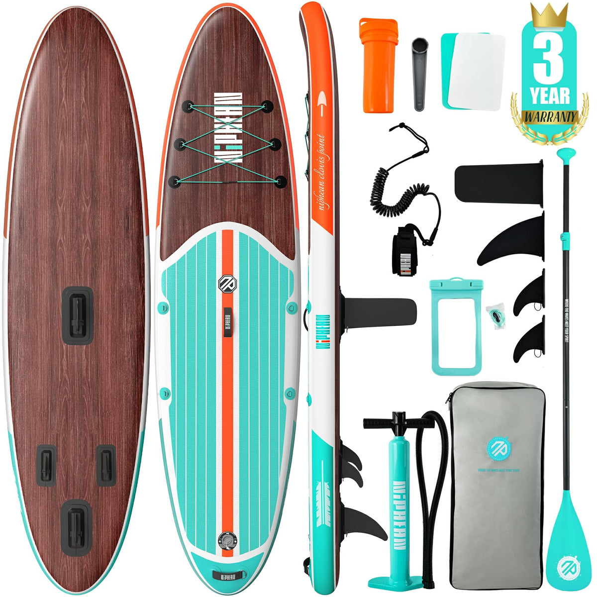 Niphean Inflatable Stand Up Paddle Board with SUP Accessories, 10'6'' All-Round Inflatable SUP, Anti-Slip EVA Deck, Inflatable Paddle Board for Adults & Youth 🍁 All In One Marketplace Canada