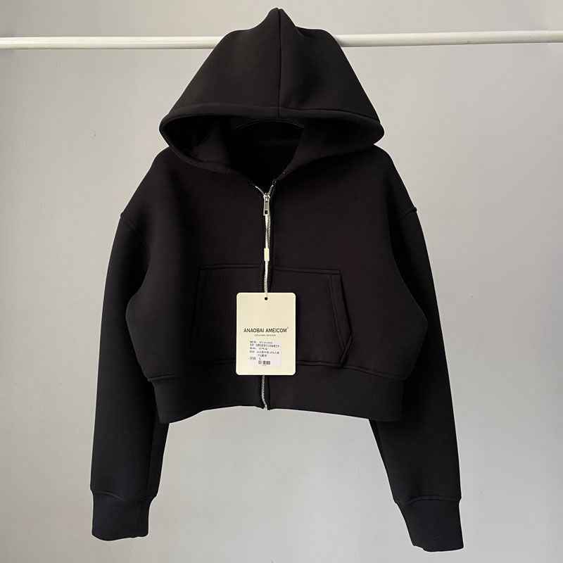 Women's Solid-Color Loose-Fit Hooded Sweatshirt