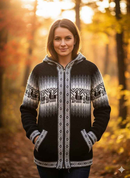 Unisex Alpaca Black Sweater