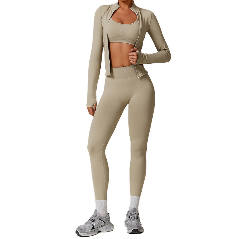 Women’s Seamless Beauty-Back Yoga Set – Quick-Dry Tight Running & Workout Activewear