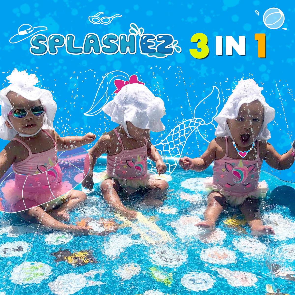 SplashEZ 3-in-1 Splash Pad, Sprinkler for Kids, and Wading Pool for Learning – Children’s Sprinkler Pool, 60’’ Inflatable Water Toys – “from A to Z” Outdoor Swimming Pool for Babies and Toddlers 🍁 All In One Marketplace Canada