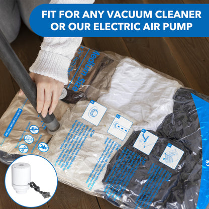 8 Pack Vacuum Storage Bags with Electric Air Pump，2 jumbo,2 large,2 midium,2 small bags,travel vacuum bags for luggage,vacuum seal bags for clothing travel 🍁 All In One Marketplace Canada