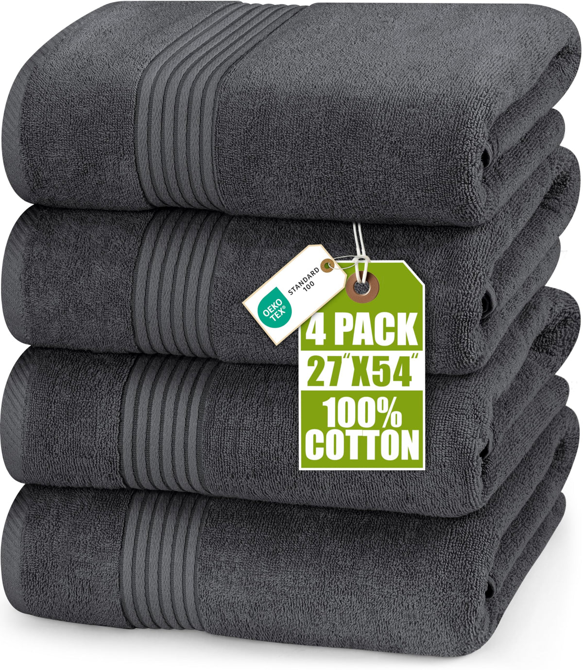 Utopia Towels Premium 100% Combed Ring Spun Cotton Bath Towels, Ultra Soft and Highly Absorbent, 27 by 54 inches, Large Bath Towels, 4 Pack, Grey 🍁 All In One Marketplace Canada