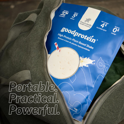 Good Protein – 32g Protein, Vegan High Protein Powder, 100% Natural, Non-GMO, Dairy-free, Gluten & Soy Free and No Added Sugar. Plant-Based Protein Shake (French Vanilla, 470 g) 🍁 All In One Marketplace Canada