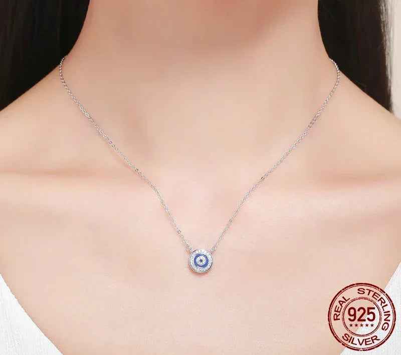 Guardian Evil Eye Sterling Silver Pendant Necklace