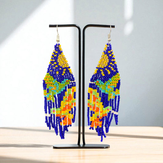 Blue Sky Dancer Beaded Earrings