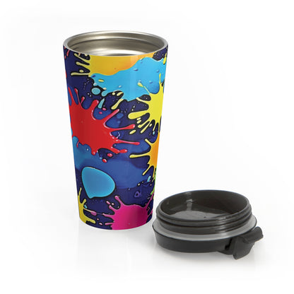 Color Splash Stainless Steel Travel Mug — Vibrant Paint Splat Design - AURABAGS SHOP