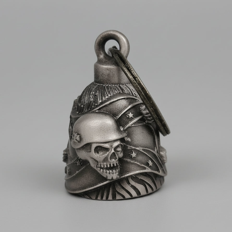 Skull German Helmet Rebel Flag Motorcycle Guardian Bell