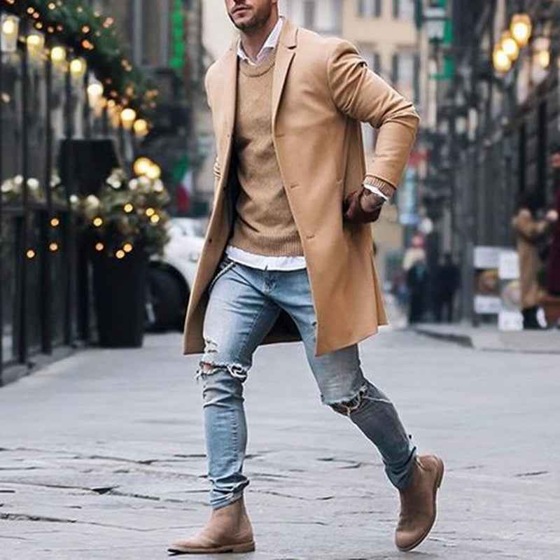 Men's Winter Long Trench Coat
