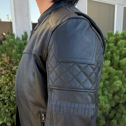 Unik International Men's Reflective Stripe Motorcycle Jacket