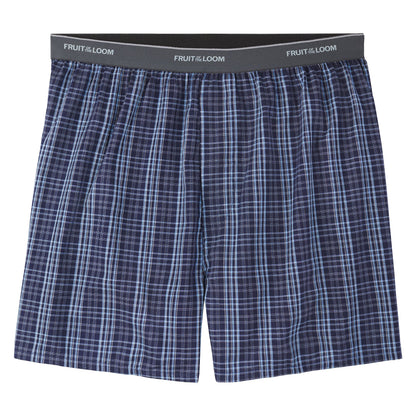 Fruit of the Loom Men's 5 Pack Exposed Waistband Assorted, Blues Boxer, Size Large 🍁 All In One Marketplace Canada