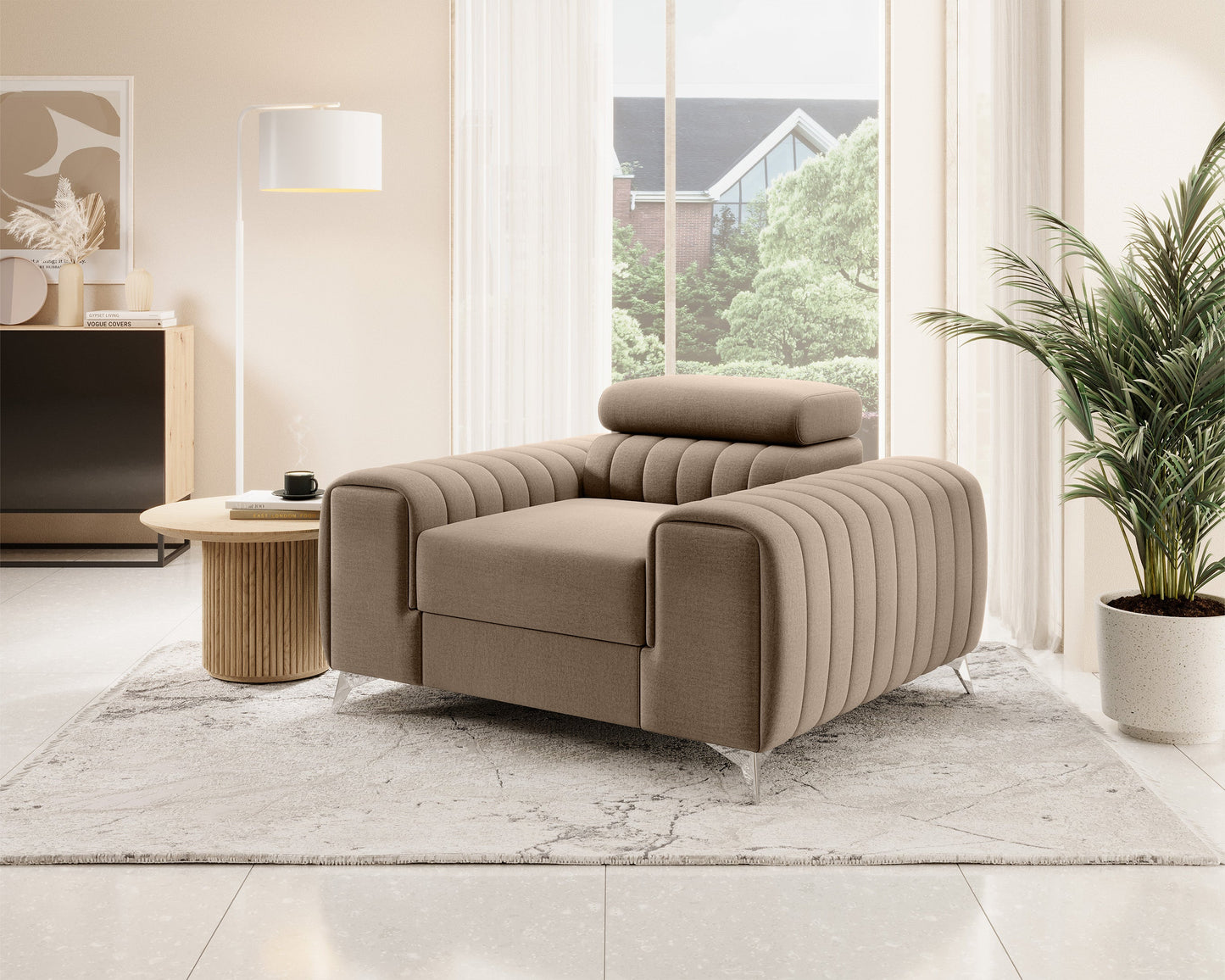 Laurence Modern Accent Chair - Beige
