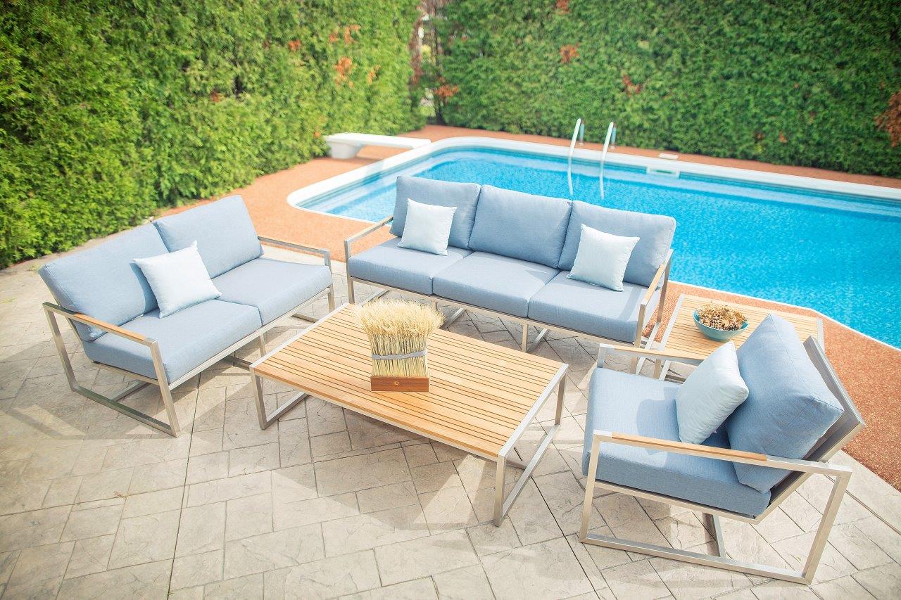Acacia Stainless Steel Club Chair with Sunbrella® Cushions - AURABAGS SHOP