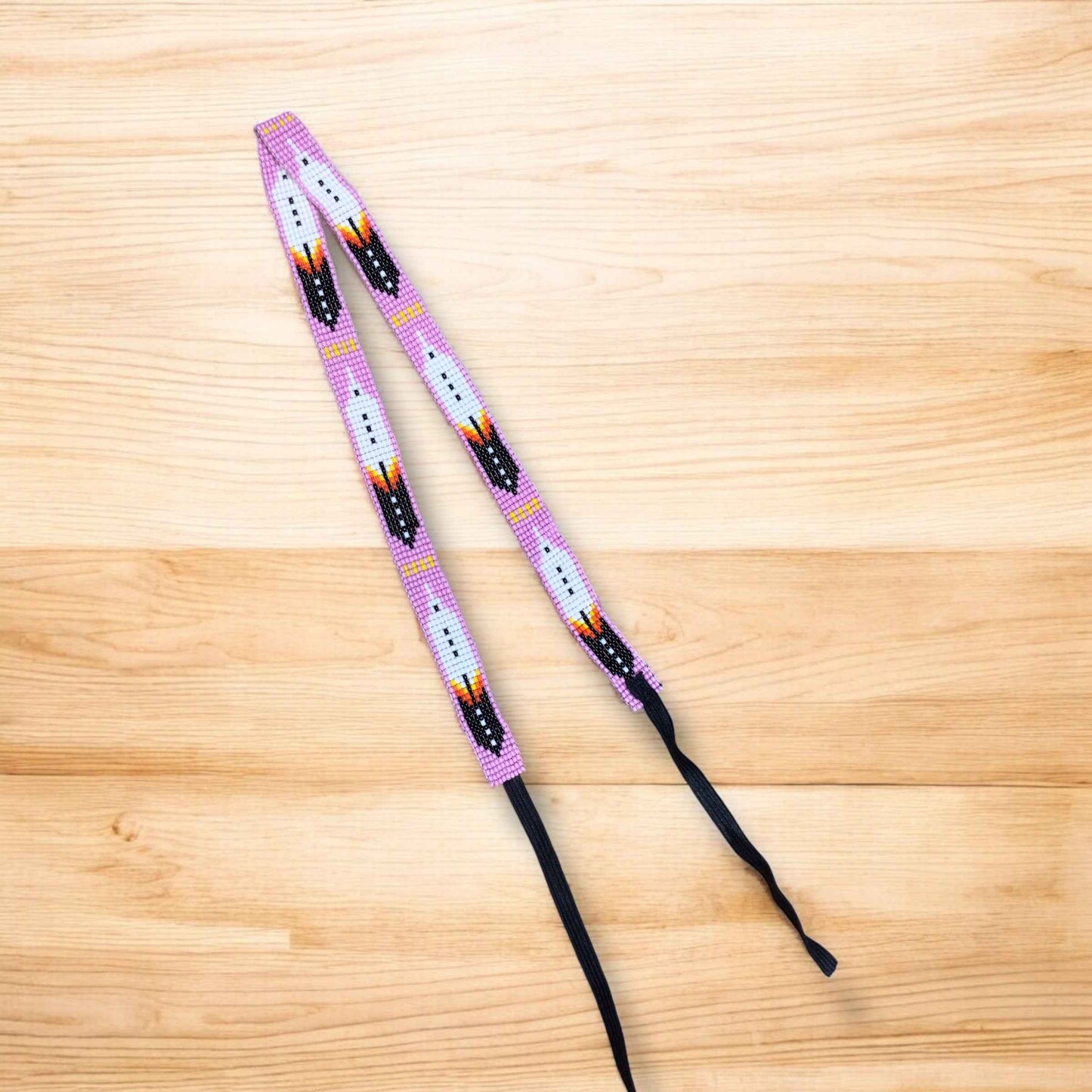 Pink Handmade Beaded Hatband