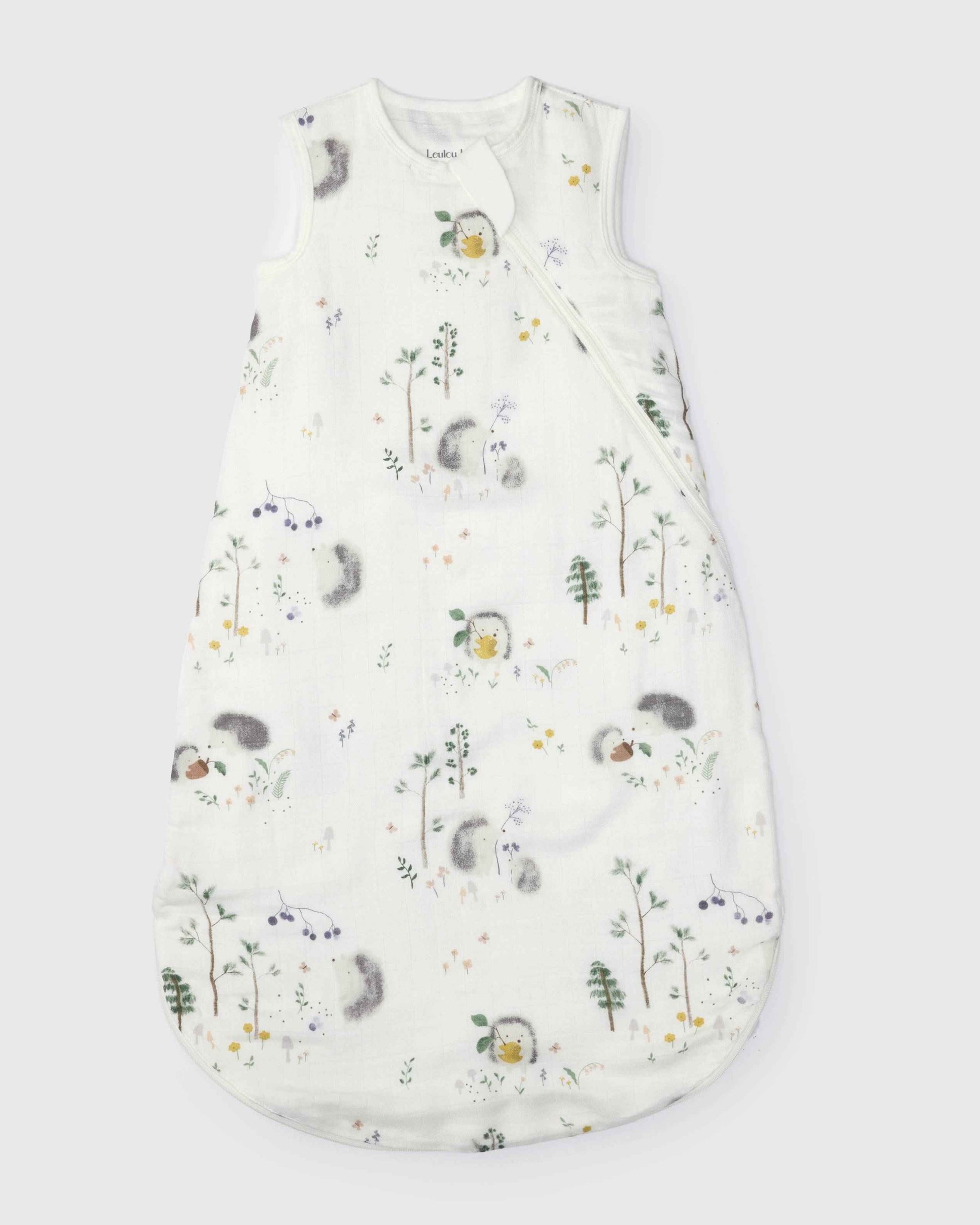 Baby Bamboo Muslin Sleep Sack 0.5 TOG - Hedgehogs