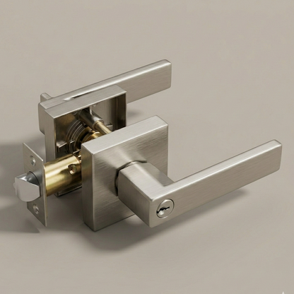 Vellum Hardware Quadra Door Lever — Square Rosette, Keyed, Privacy, Passage & Dummy