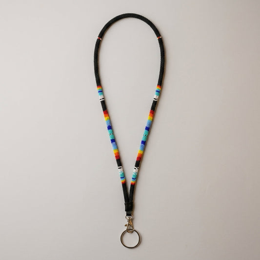 Round Beaded Lanyard(Black)