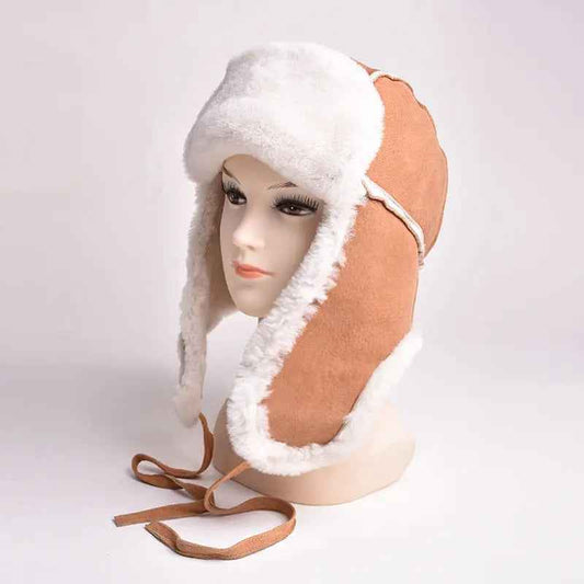 BOL Women's Hand Stitched Merino Sheepskin Bomber Cap