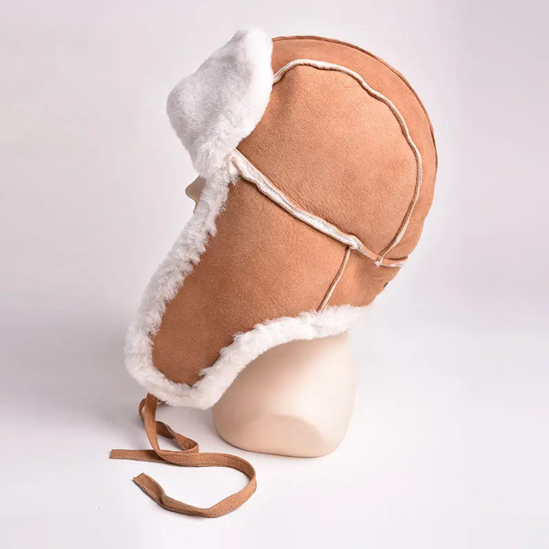 BOL Women's Hand Stitched Merino Sheepskin Bomber Cap