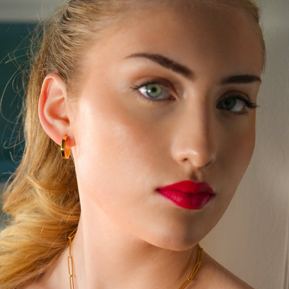 CALAU Gold: Contemporary Geometric Hoop Earrings