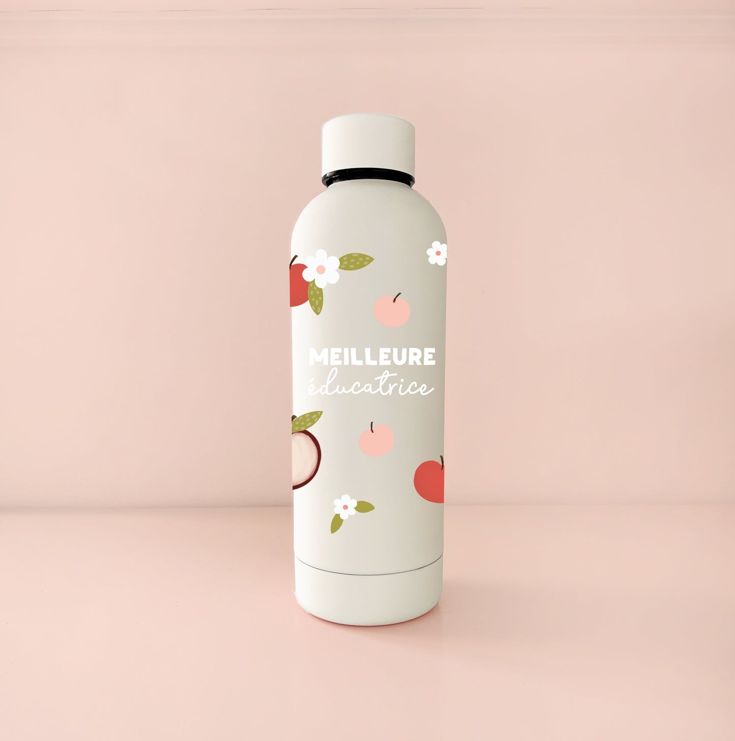 Bouteille isotherme crème - Meilleure éducatrice ou enseignante - Pommes
