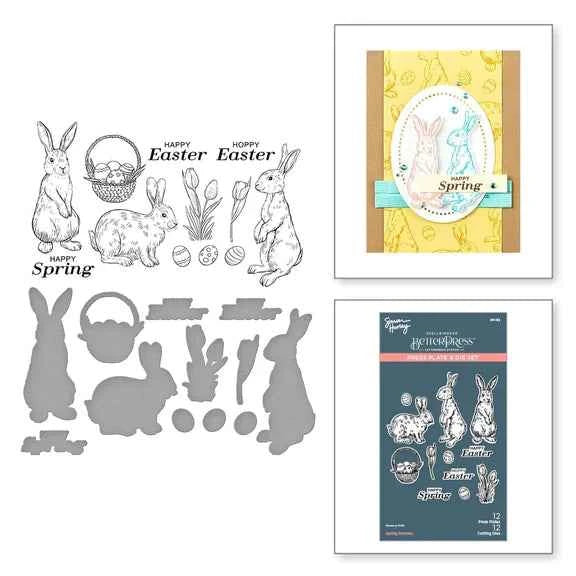 Spring Bunnies Press Plate & Die Set from the Spring Sampler Collection by Simon Hurley