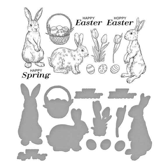 Spring Bunnies Press Plate & Die Set from the Spring Sampler Collection by Simon Hurley