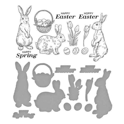 Spring Bunnies Press Plate & Die Set from the Spring Sampler Collection by Simon Hurley