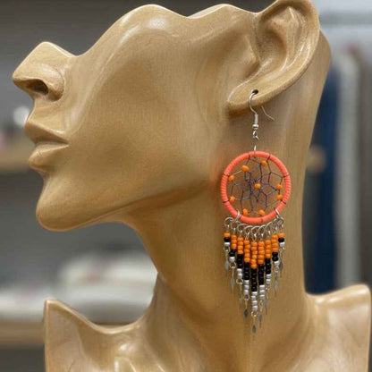 Orange/black Dreamcatcher Dangles