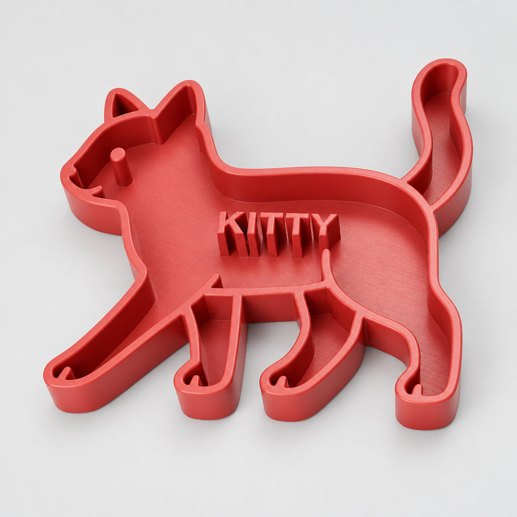 Personalized Pet Puzzle Feeder Bowl | Cat Shaped