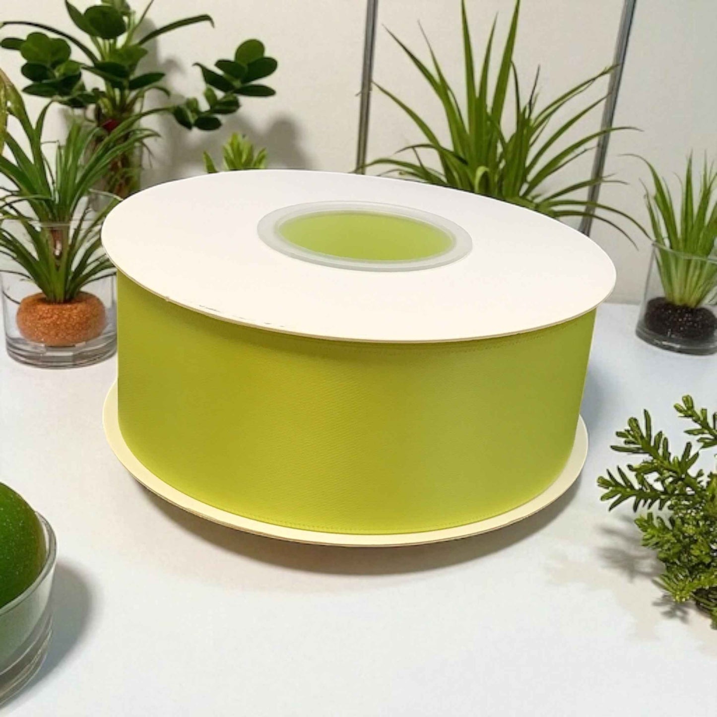Satin Ribbon Double Face Lime  #625 -3.8 cm Wide