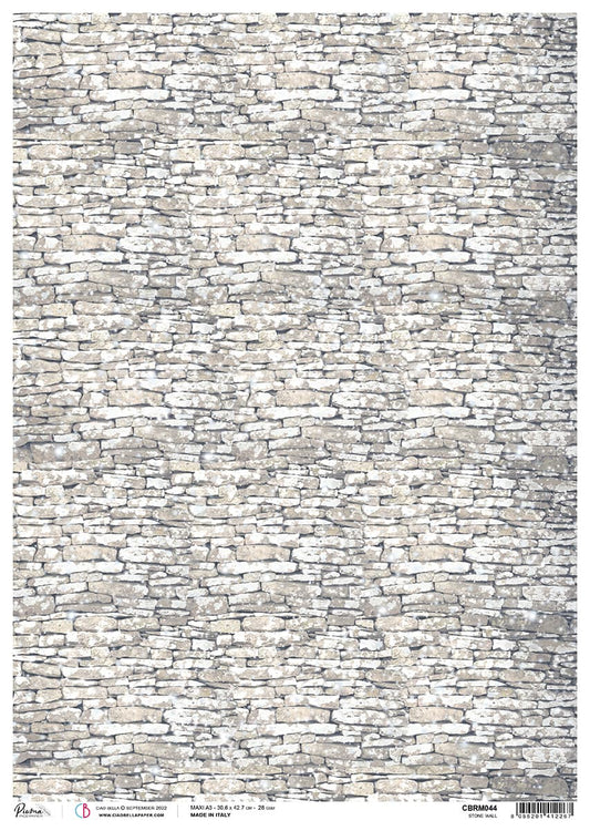 Rice Paper A3 Piuma Stone wall - 3 Sheets