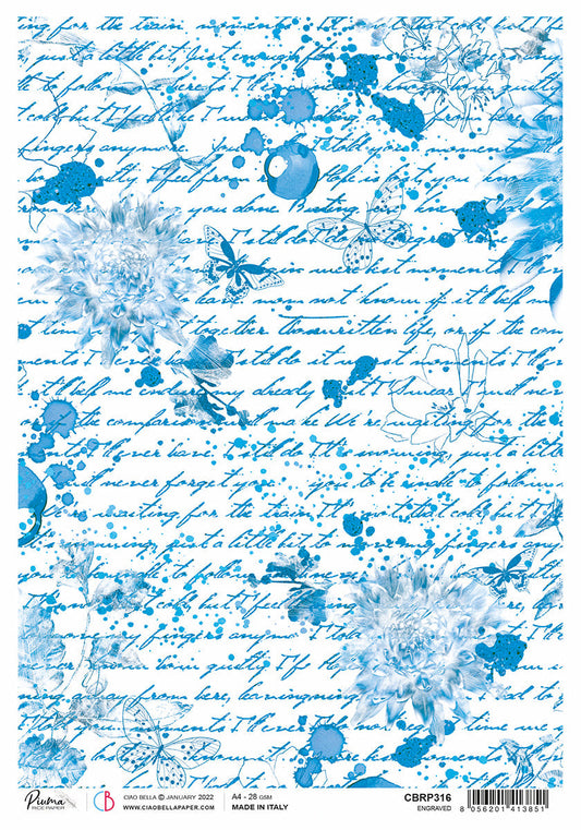 Rice Paper A4 Piuma Engraved - 5 Sheets