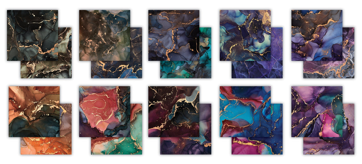 Craft Consortium - Ink Drops - Midnight - 12x12