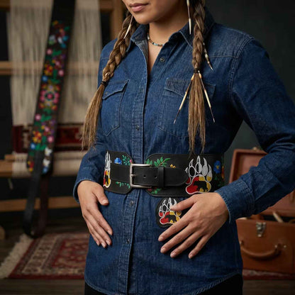 Heritage Leather Regalia  Belt (Bear Paw)