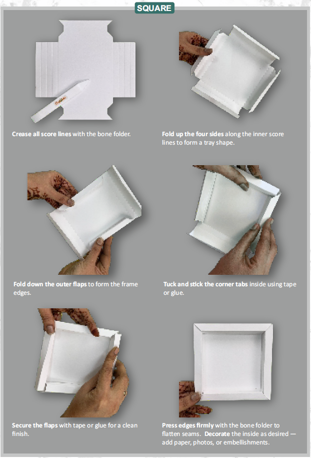 CrafTreat 3D Fold Shapes - Shadow Box White - Square 4pcs