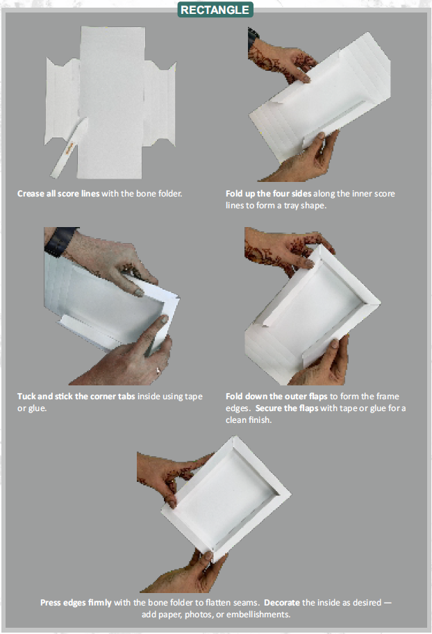 CrafTreat 3D Fold Shapes - Shadow Box White - Rectangle 4pcs