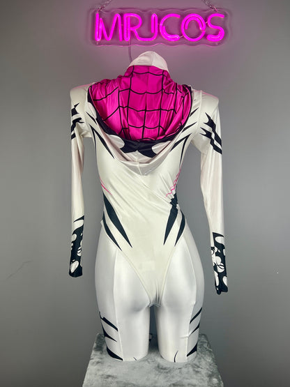 Woman Super Hero Spandex Open Crotch Cosplay Bodysuit Sexy Lingerie